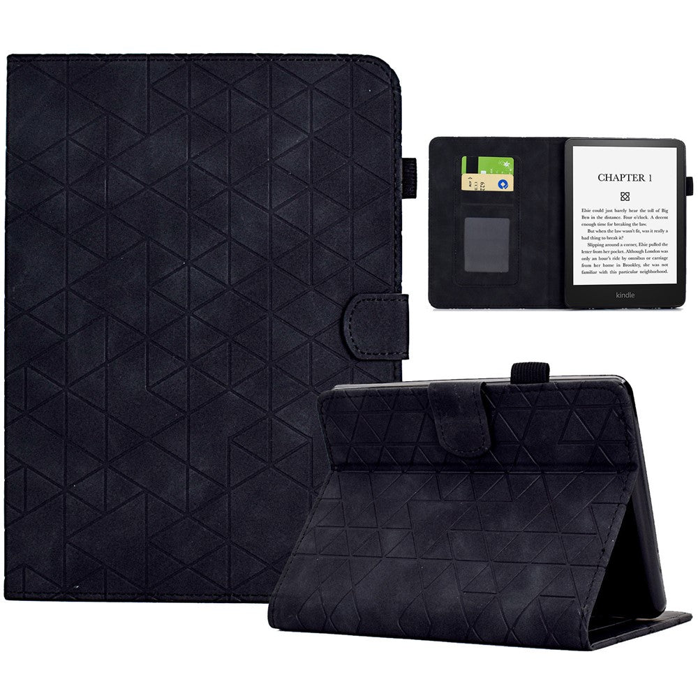 For Amazon Kindle 11th (2024) / 6'' (2022) Case Anti-Drop PU Leather Rhombus Pattern Stand E-Reader Cover