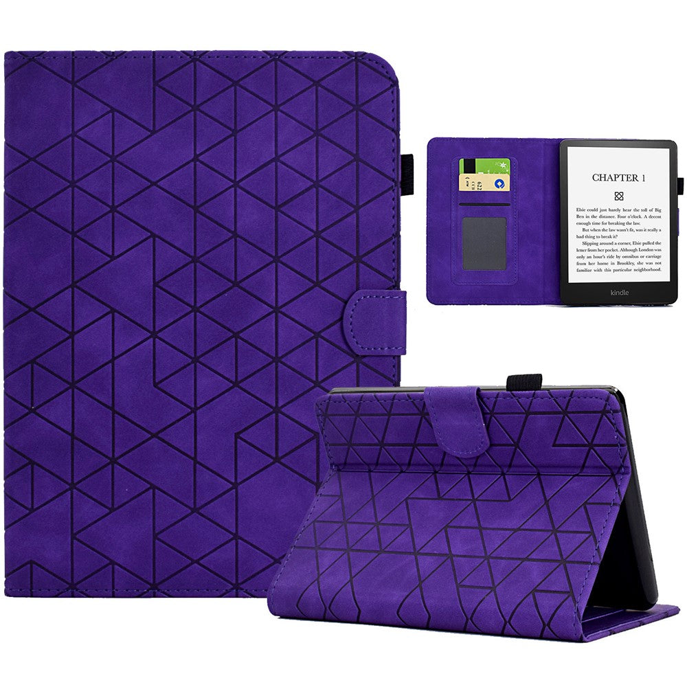For Amazon Kindle 11th (2024) / 6'' (2022) Case Anti-Drop PU Leather Rhombus Pattern Stand E-Reader Cover