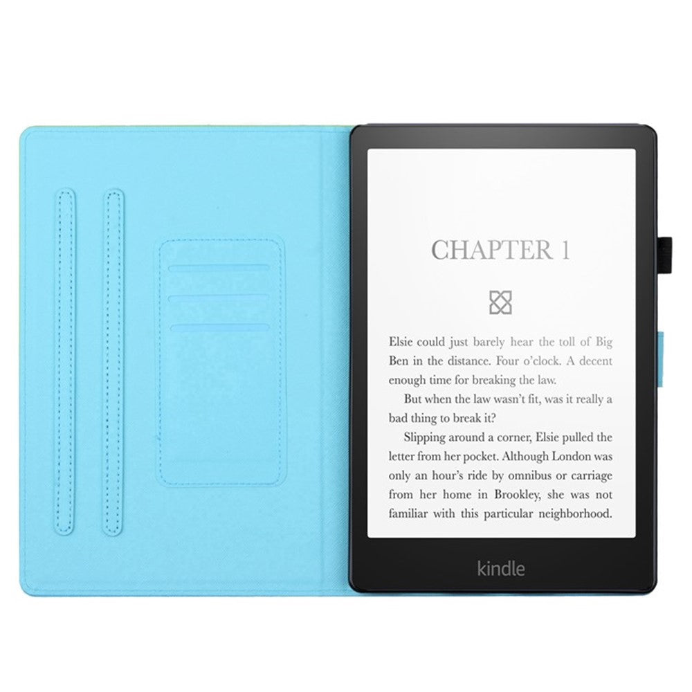 For Amazon Fire 7 (2022) Leather Smart Case Pattern Tablet Cover with Card Holder