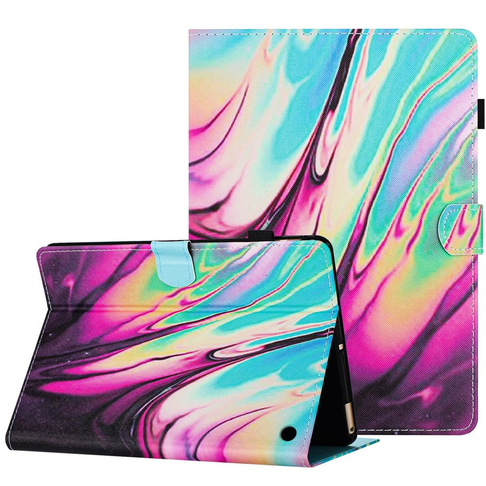 For Amazon Fire 7 (2022) Leather Smart Case Pattern Tablet Cover with Card Holder