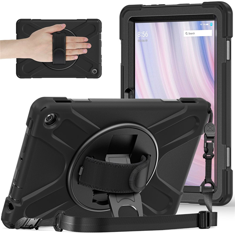 For Amazon Fire HD 10 (2023) Protective Cover Kickstand Tablet Case with Hand Strap / Shoulder Strap
