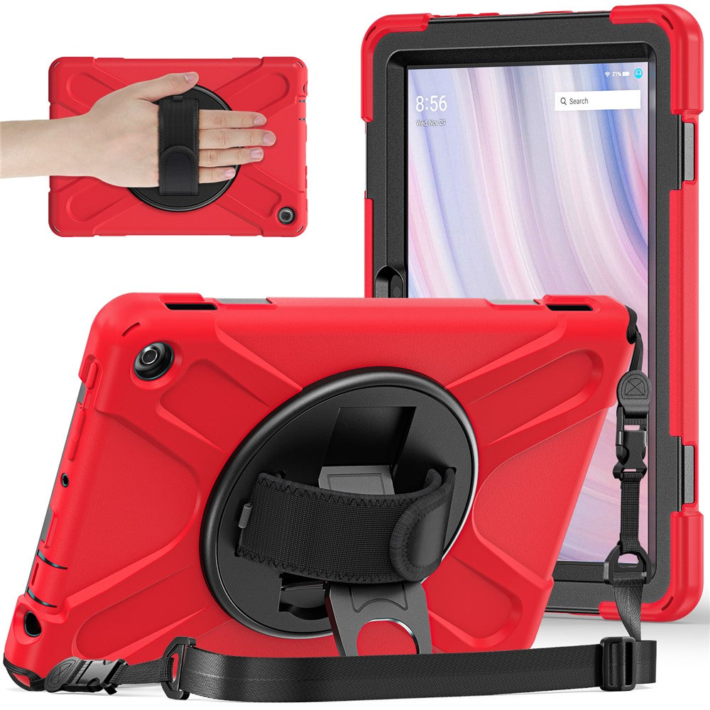 For Amazon Fire HD 10 (2023) Protective Cover Kickstand Tablet Case with Hand Strap / Shoulder Strap