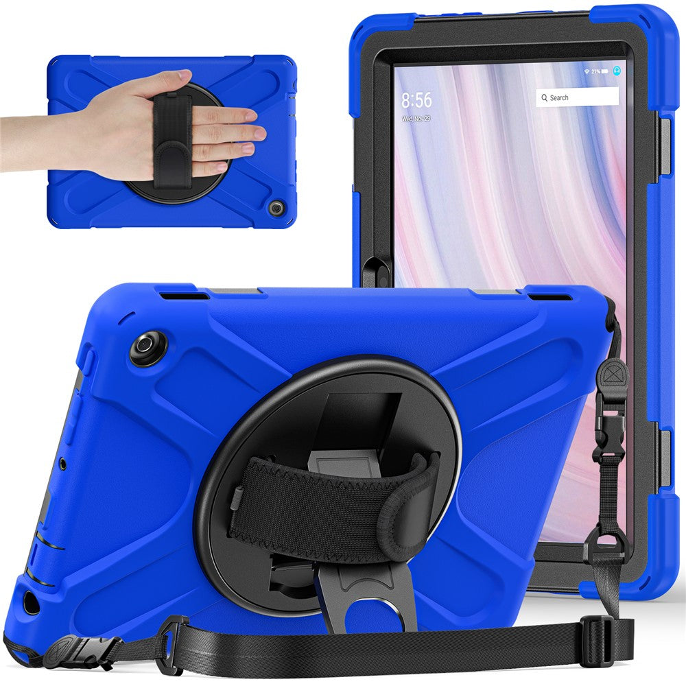 For Amazon Fire HD 10 (2023) Protective Cover Kickstand Tablet Case with Hand Strap / Shoulder Strap