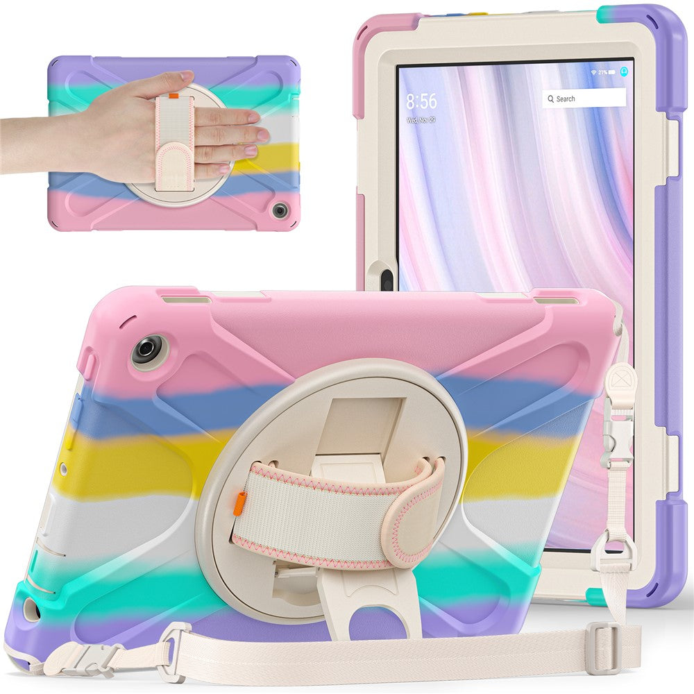 For Amazon Fire HD 10 (2023) Protective Cover Kickstand Tablet Case with Hand Strap / Shoulder Strap