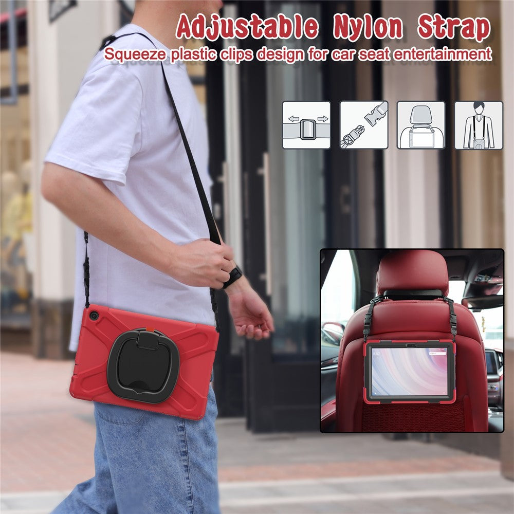 For Amazon Fire HD 10 (2023) Case Kickstand Rugged Tablet Cover with Shoulder Strap