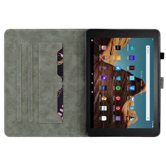 For Amazon Fire HD 10 (2023) Case Leather Tablet Cover with Card Slots Stand