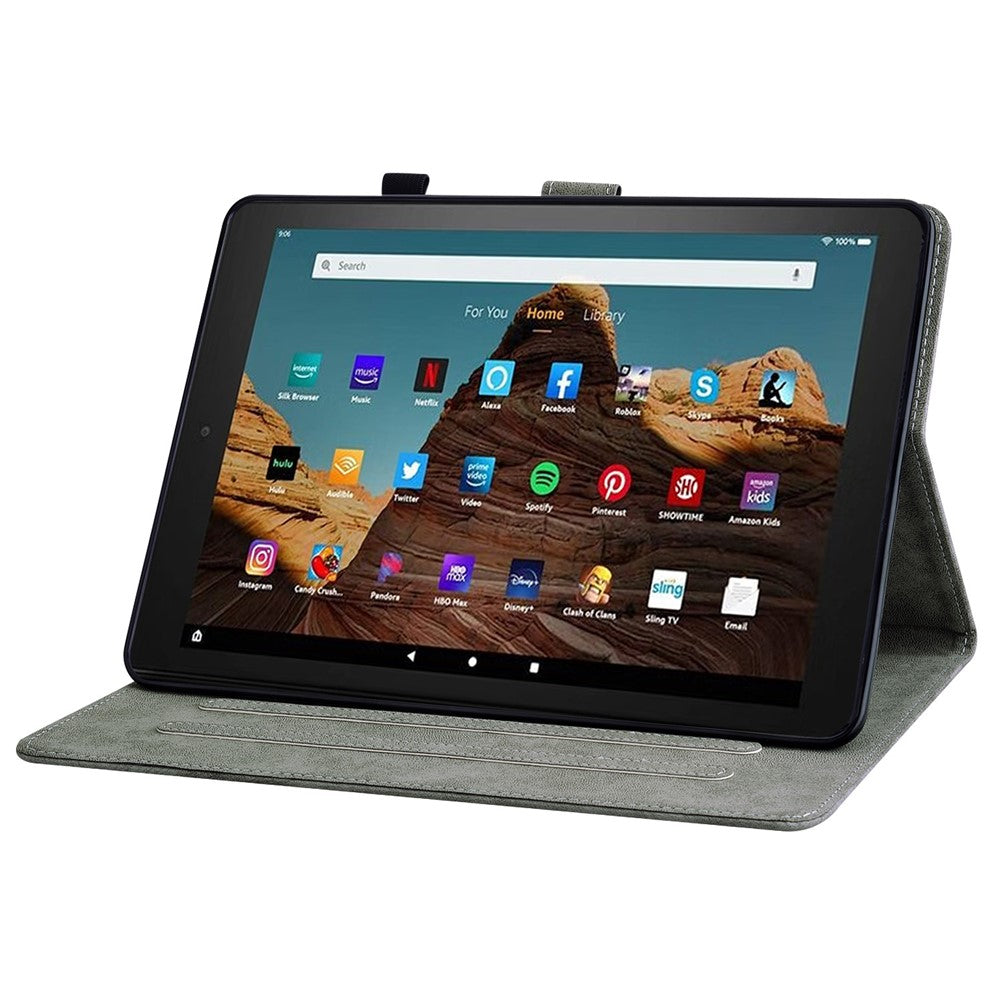 For Amazon Fire HD 10 (2023) Case Leather Tablet Cover with Card Slots Stand