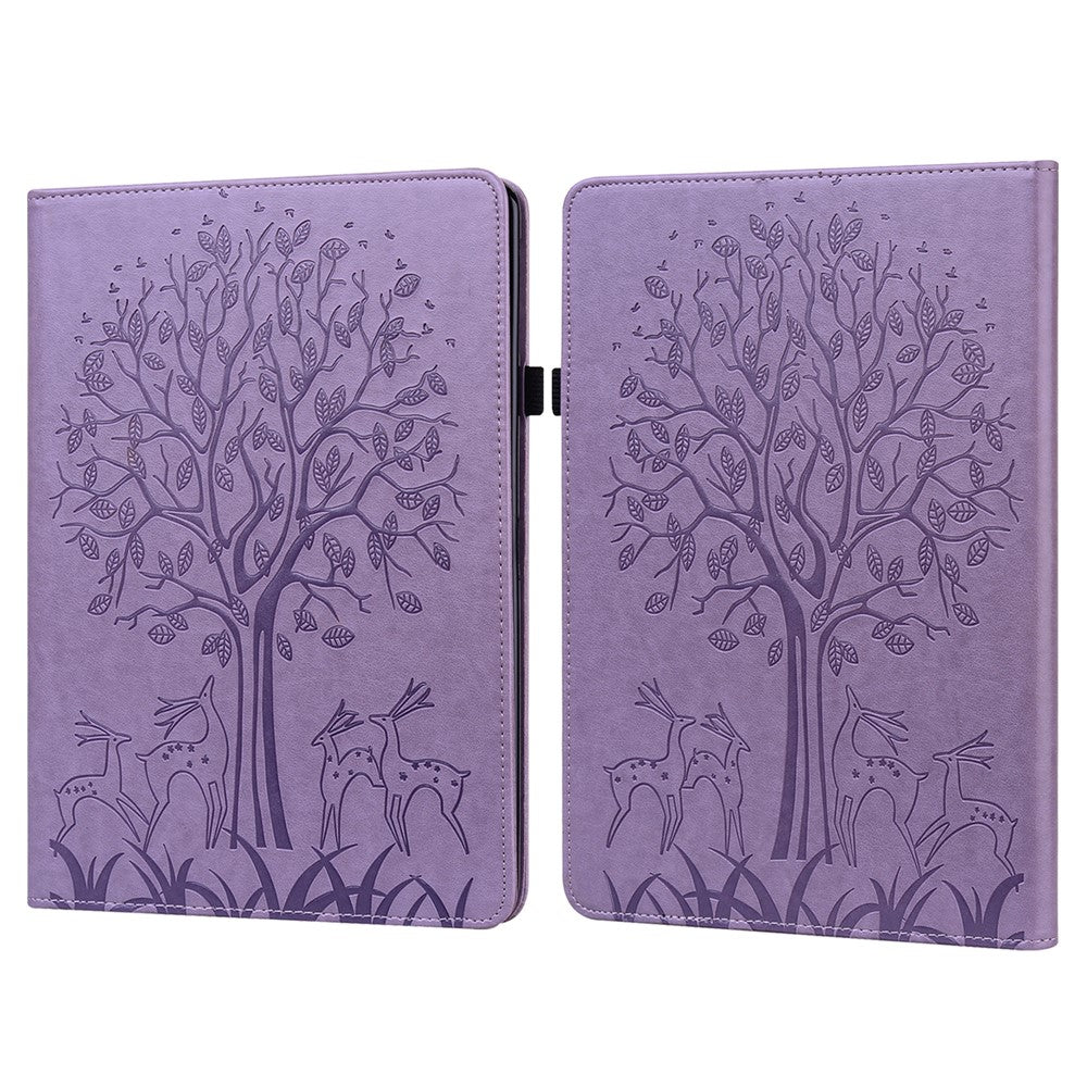 For Amazon Kindle Paperwhite (2024) / Kindle Colorsoft Case PU Leather Stand Tree Deer Imprinted Cover