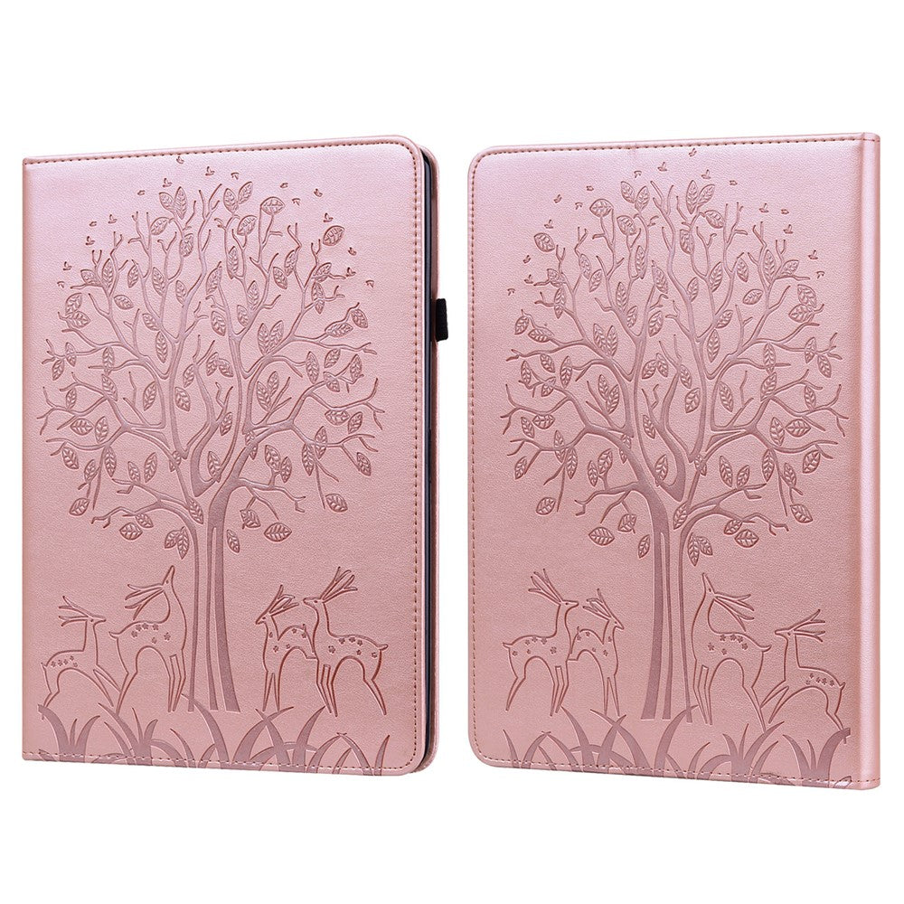 For Amazon Kindle Paperwhite (2024) / Kindle Colorsoft Case PU Leather Stand Tree Deer Imprinted Cover