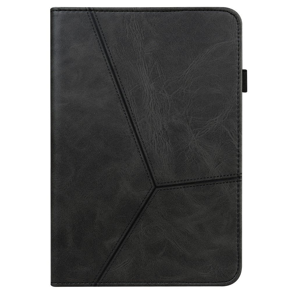 For Amazon Kindle Paperwhite (2024) / Kindle Colorsoft Case PU Leather Line Imprinted Cover with Elastic Band