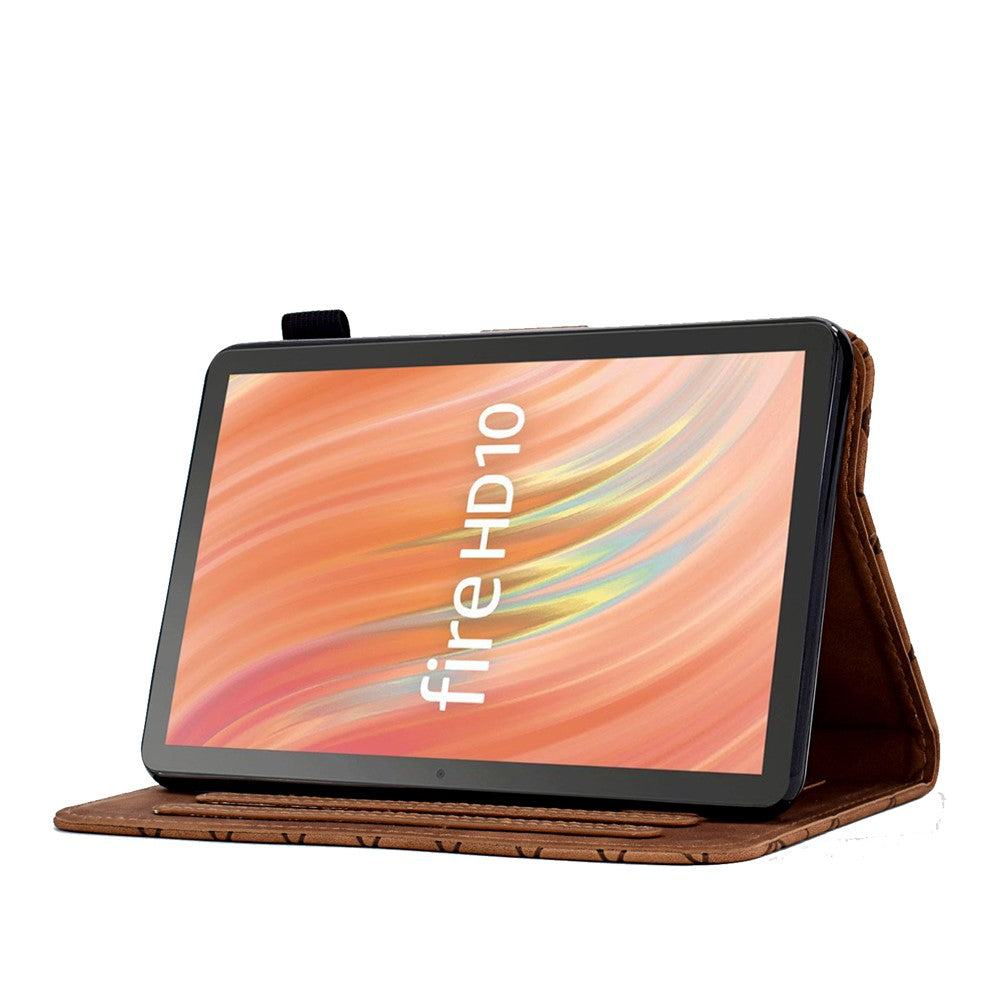 A9 For Amazon Fire HD 10 (2023) Case Card Slots Stand Rhombus Leather Tablet Cover