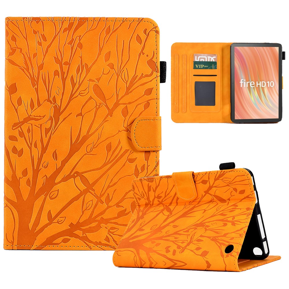 A8 For Amazon Fire HD 10 (2023) Stand Case Leather Tablet Cover with Card Slots