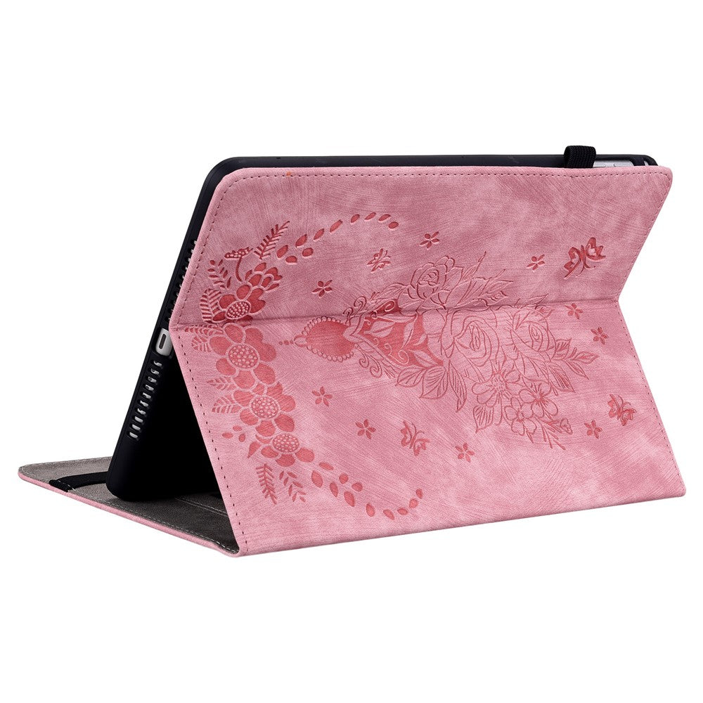 For Amazon Kindle Paperwhite (2024) / Kindle Colorsoft Leather Case Card Holder Rose Flower E-Reader Cover