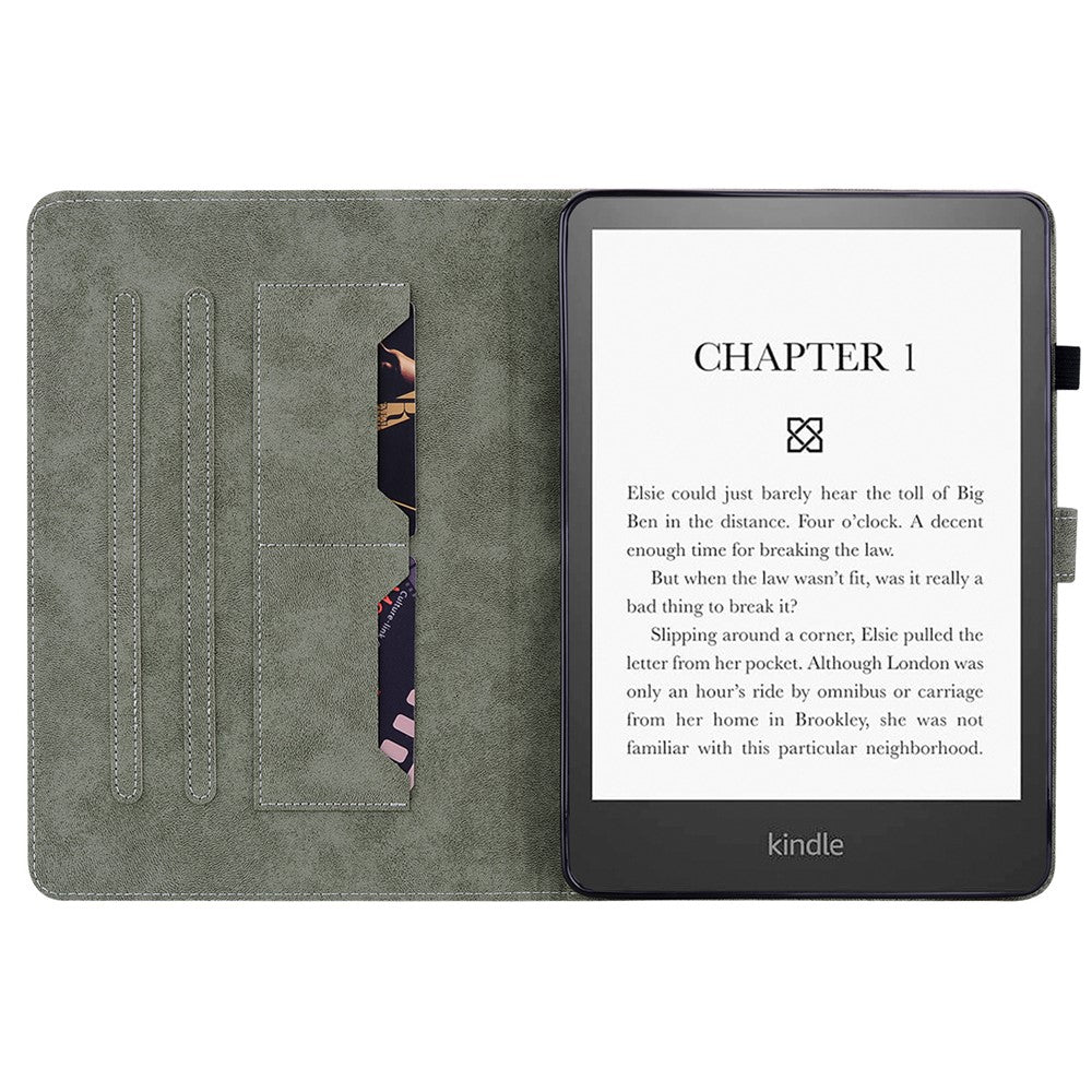 For Amazon Kindle Paperwhite (2024) / Kindle Colorsoft Case Card Slots PU Leather Stand E-Reader Cover