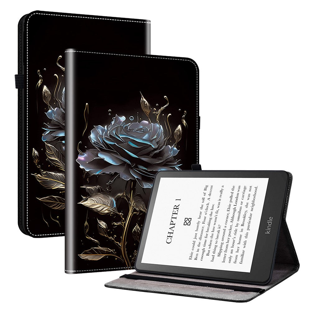 For Amazon Kindle Paperwhite 5 (2021) Case Pattern PU Leather Stand Card Slots Protective Cover