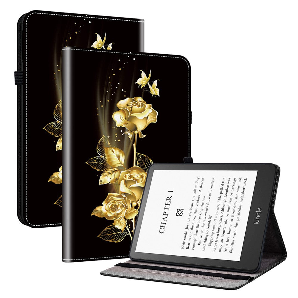 For Amazon Kindle Paperwhite 5 (2021) Case Pattern PU Leather Stand Card Slots Protective Cover