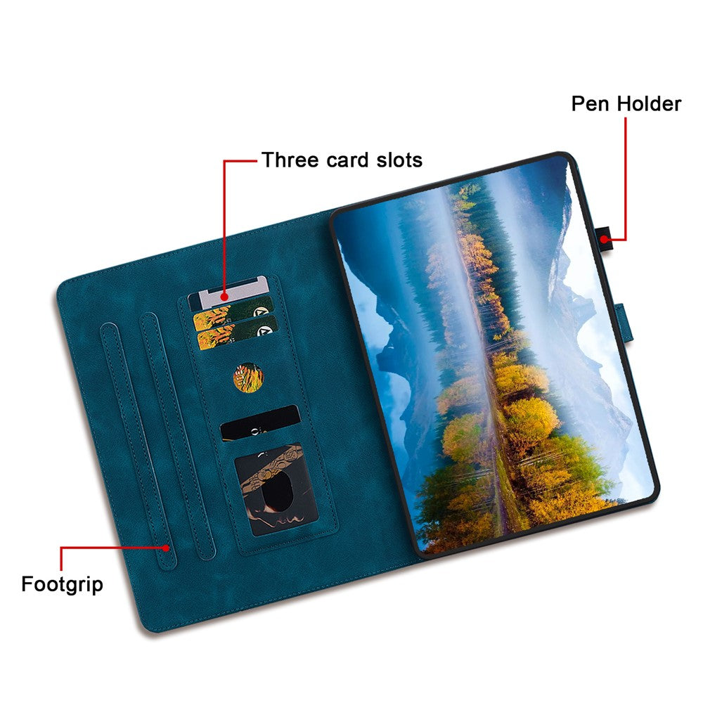 For Amazon Fire HD 10 (2023) Case with Card Slots Leather Tablet Cover Lily Flower
