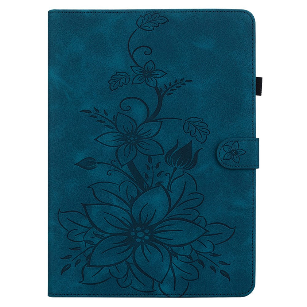 For Amazon Fire HD 10 (2023) Case with Card Slots Leather Tablet Cover Lily Flower