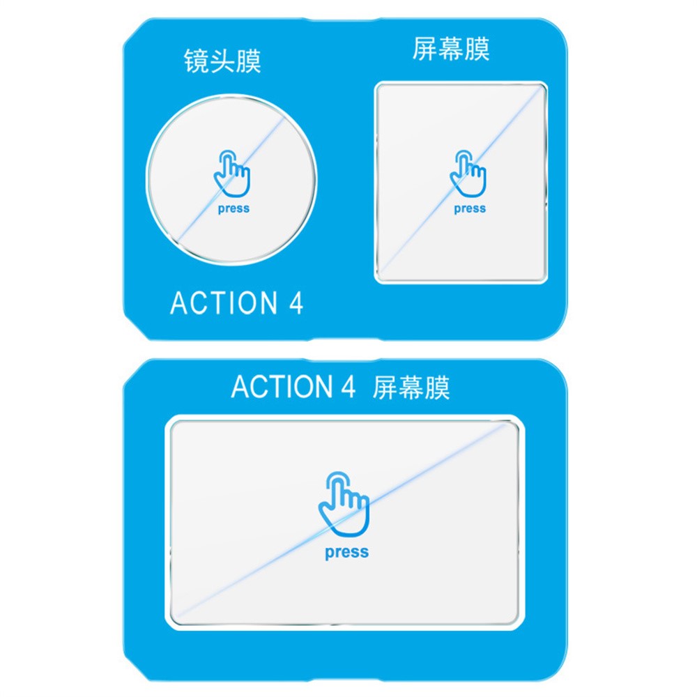 IMAK For DJI Osmo Action 4 Tempered Glass Screen Protector + Lens Film Set with Self Positioning Frame