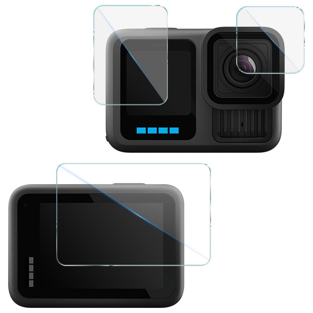 IMAK For GoPro Hero 13 Black Tempered Glass Screen Protector + Lens Film Set with Self Positioning Frame