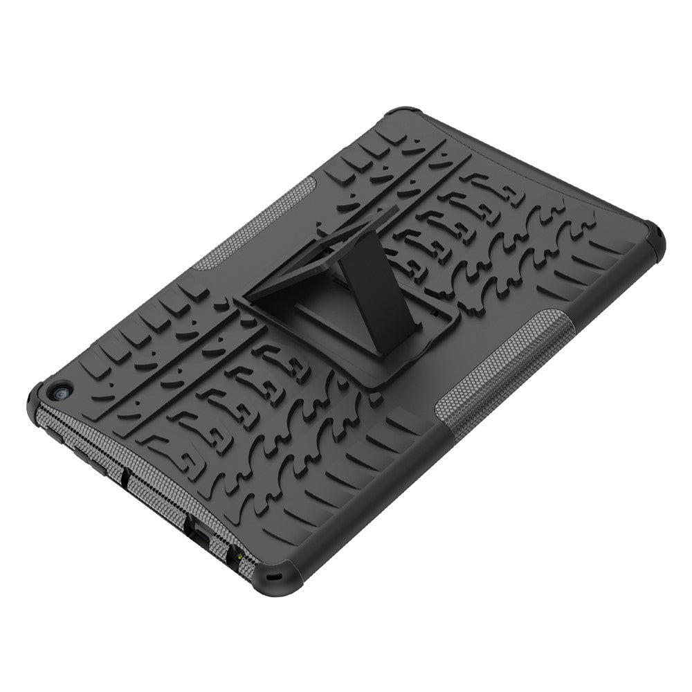 For Amazon Fire HD 10 (2023) Tablet Case Tyre Pattern PC+TPU Kickstand Cover