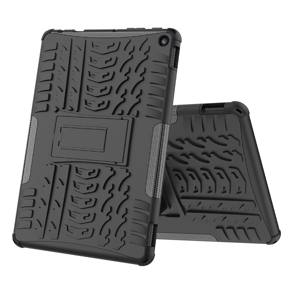 For Amazon Fire HD 10 (2023) Tablet Case Tyre Pattern PC+TPU Kickstand Cover