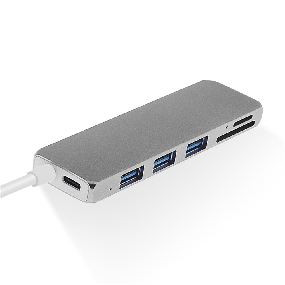 Type-C to USB3.0x3 + USB3.1(PD) + SD + Micro SD Converter Adapter