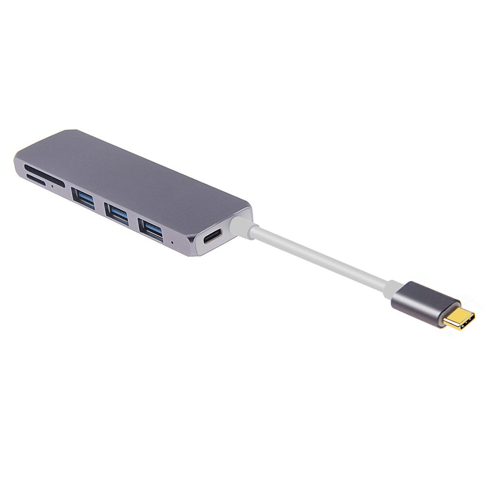 Type-C to USB3.0x3 + USB3.1(PD) + SD + Micro SD Converter Adapter