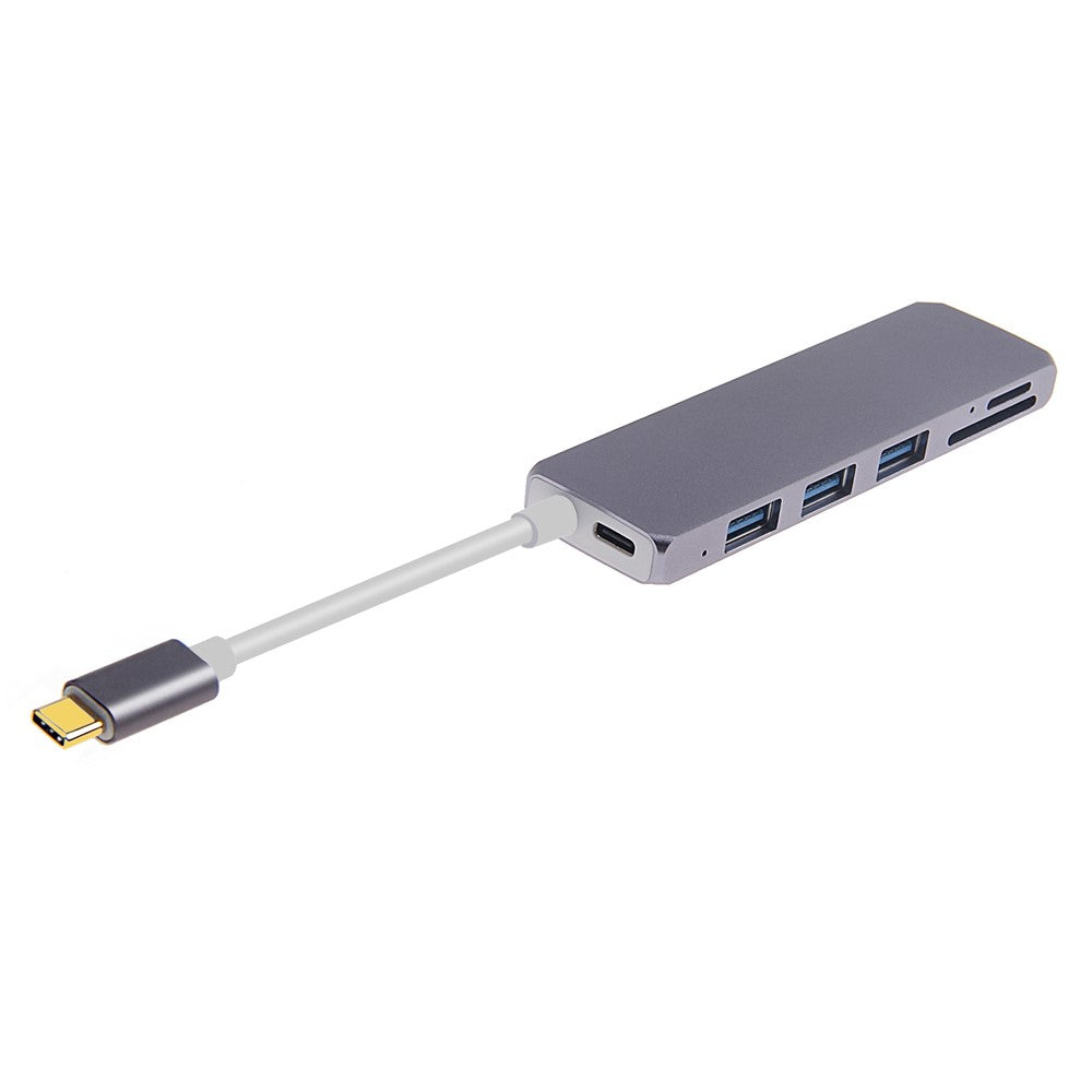 Type-C to USB3.0x3 + USB3.1(PD) + SD + Micro SD Converter Adapter