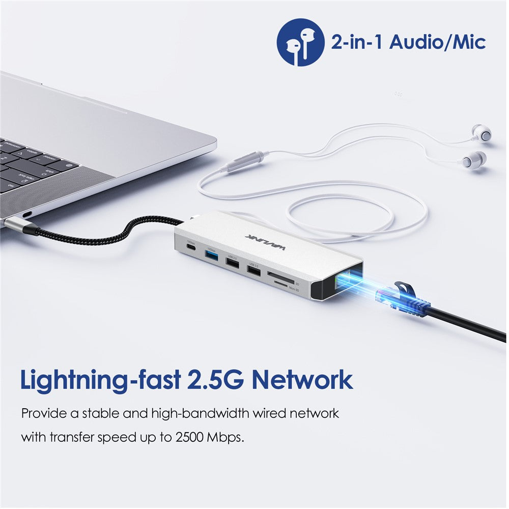 WAVLINK UMD306 USB-C Hub 12-In-1 Multi-Port Expansion Adapter RJ45 Ethernet Converter Support PD Charging