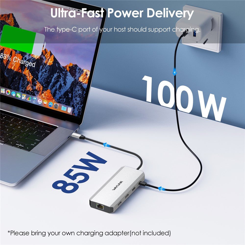 WAVLINK UMD306 USB-C Hub 12-In-1 Multi-Port Expansion Adapter RJ45 Ethernet Converter Support PD Charging