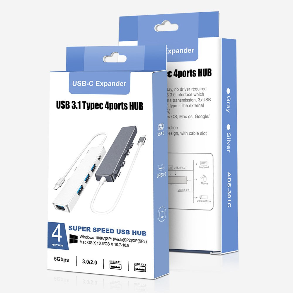 ADS-301C Type-C Hub USB Ports Expander to USB-C+USB 3.0+3xUSB 2.0
