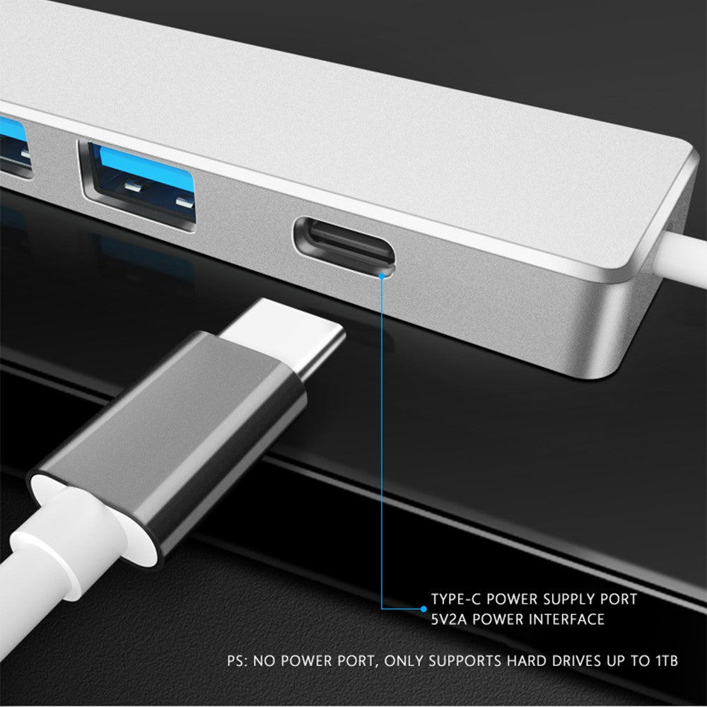 ADS-301A Laptop USB Hub Expander to USB-C+USB 3.0+3xUSB 2.0