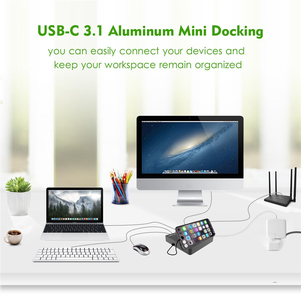 WAVLINK UHP3D01G 4K HD Docking Station Gigabit Ethernet USB 3.0 Multi-function Hub