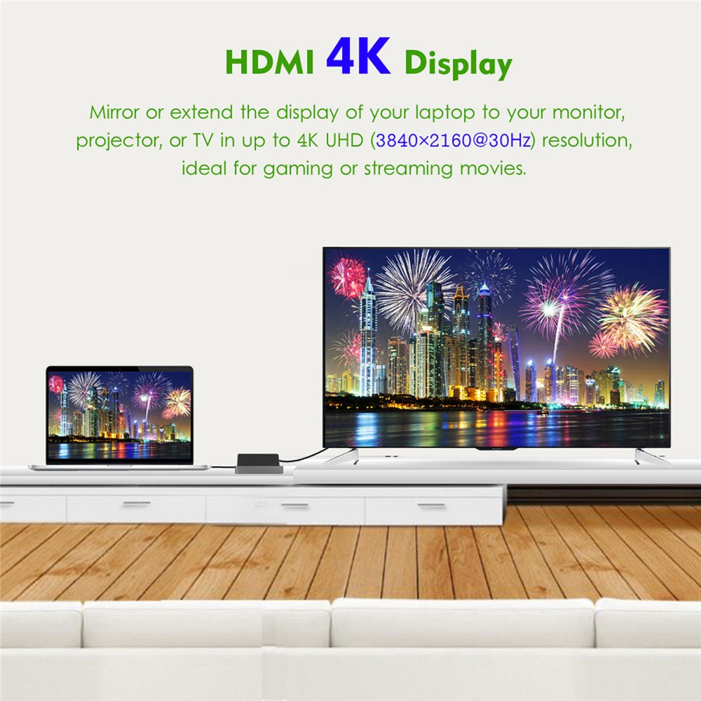 WAVLINK UHP3D01G 4K HD Docking Station Gigabit Ethernet USB 3.0 Multi-function Hub