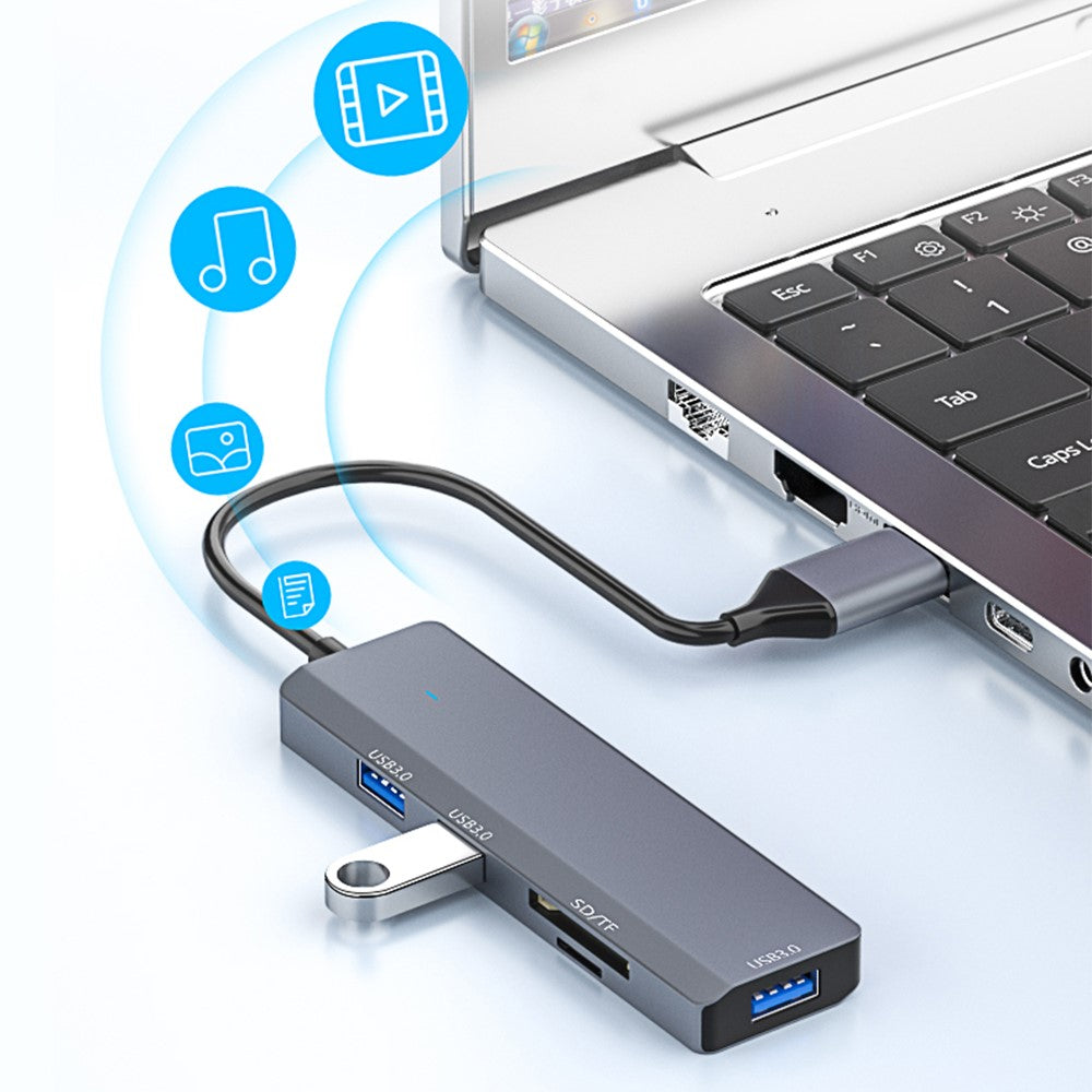 ADS-310A Multi-Port Hub USB Adapter to 3xUSB 3.0+2xCard Reader Slots