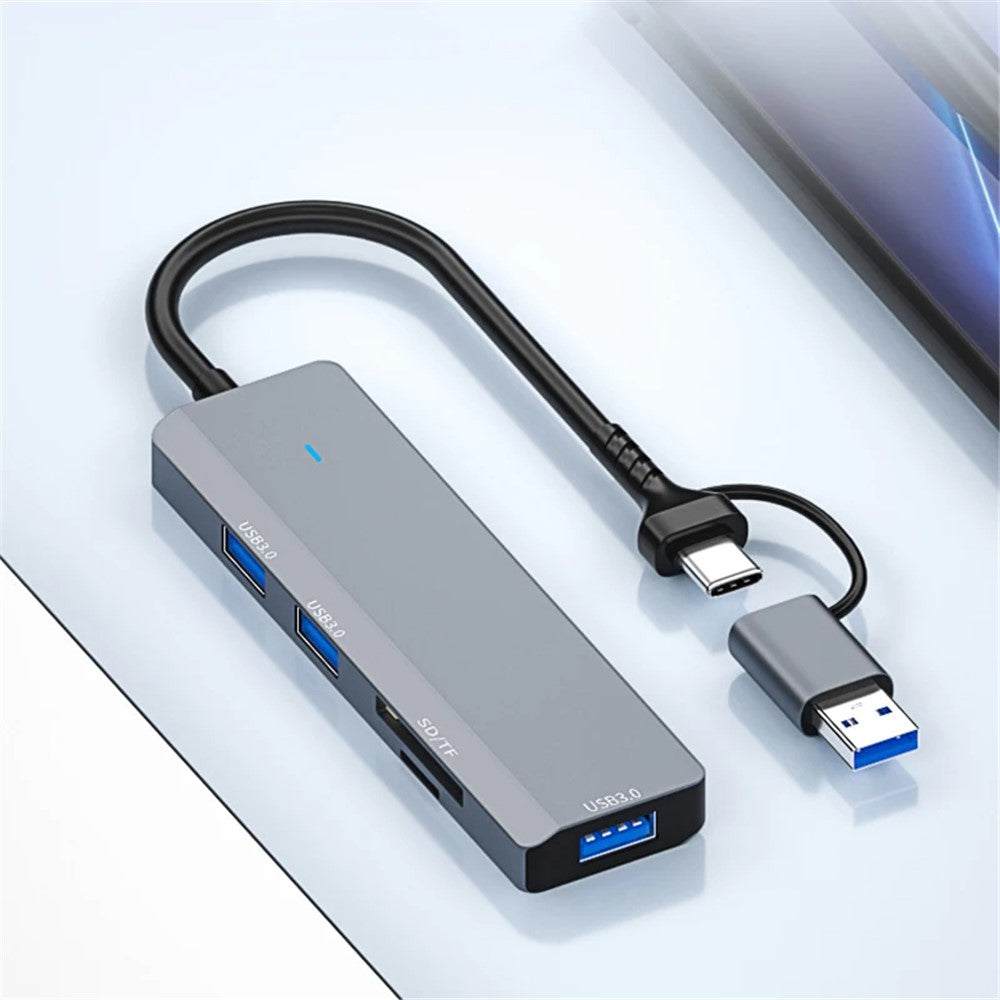 ADS-310D 2-in-1 Type-C + USB-A to 3x USB 3.0 Hub Splitter with SD / TF Card Slot