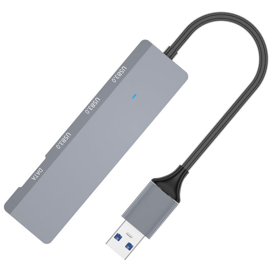 ADS-309A USB to 3 USB3.0 + 1 Type-C Data Transfer Docking Station USB Hub Aluminum Alloy Adapter