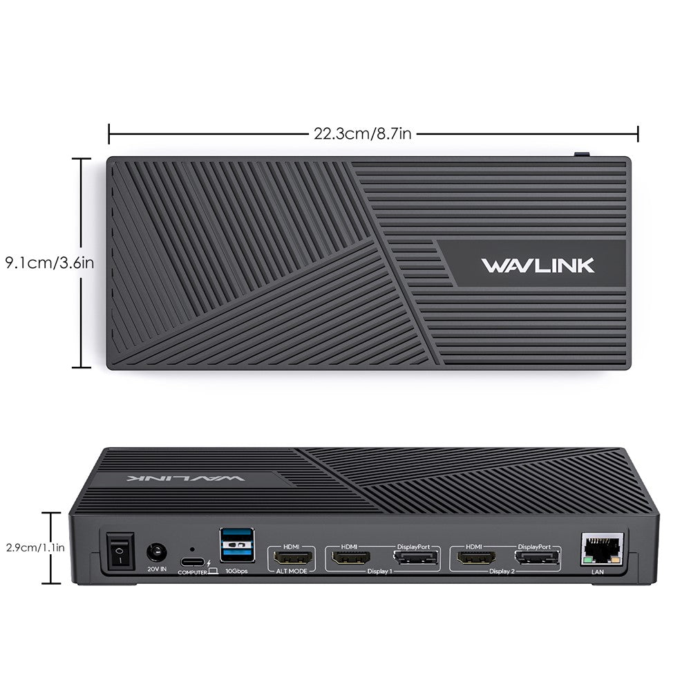 WAVLINK UG69PD25 Pro Triple 4K Display Laptop Docking Station with 100W PD Charging