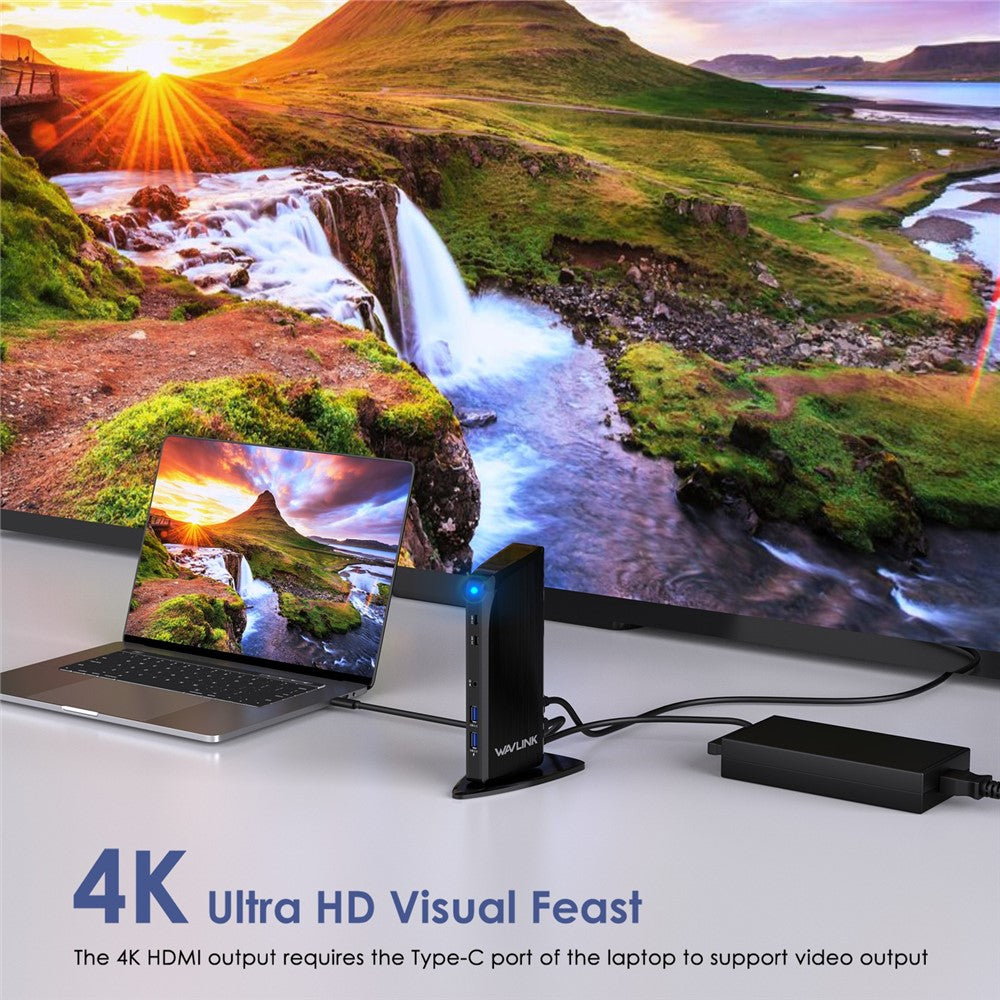 WAVLINK UG39PD1 13-in-1 USB C Docking Station Triple Monitors 4K HD Compatible for Windows / Mac OS