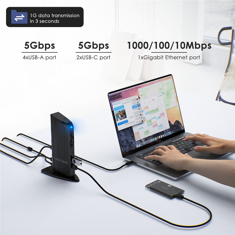 WAVLINK UG39PD1 13-in-1 USB C Docking Station Triple Monitors 4K HD Compatible for Windows / Mac OS