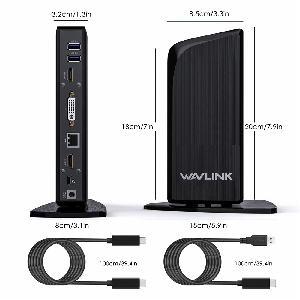 WAVLINK UG39PD1 13-in-1 USB C Docking Station Triple Monitors 4K HD Compatible for Windows / Mac OS
