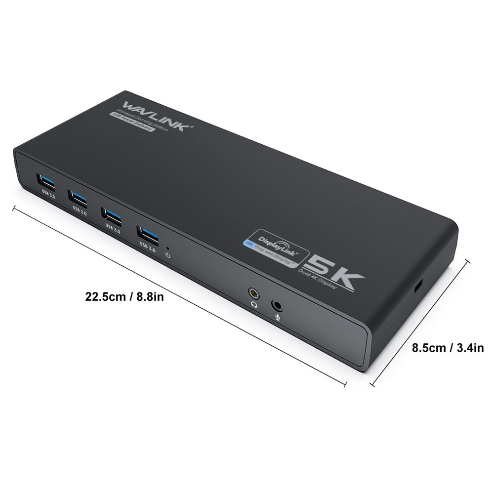 WAVLINK UG69PD6 USB-C Dual 4K Laptop Docking Station 5K / 60Hz HD Displaylink 65 / 100W PD Charging for Windows Mac OS