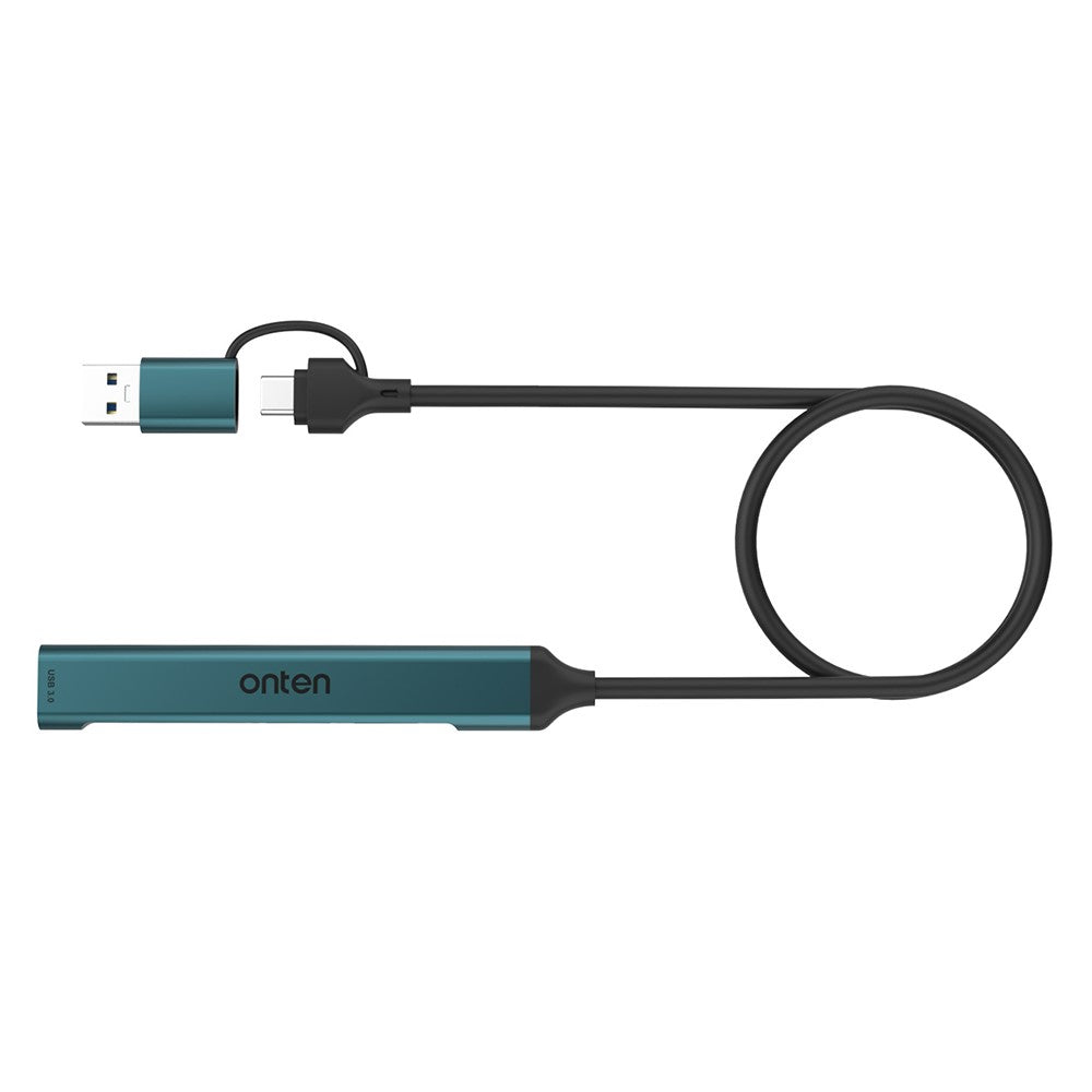 ONTEN UCA9705 Mini Portable USB Hub USB-A / C to USB 3.0 + 2 USB 2.0 + SD / TF Card Reader OTG Adapter