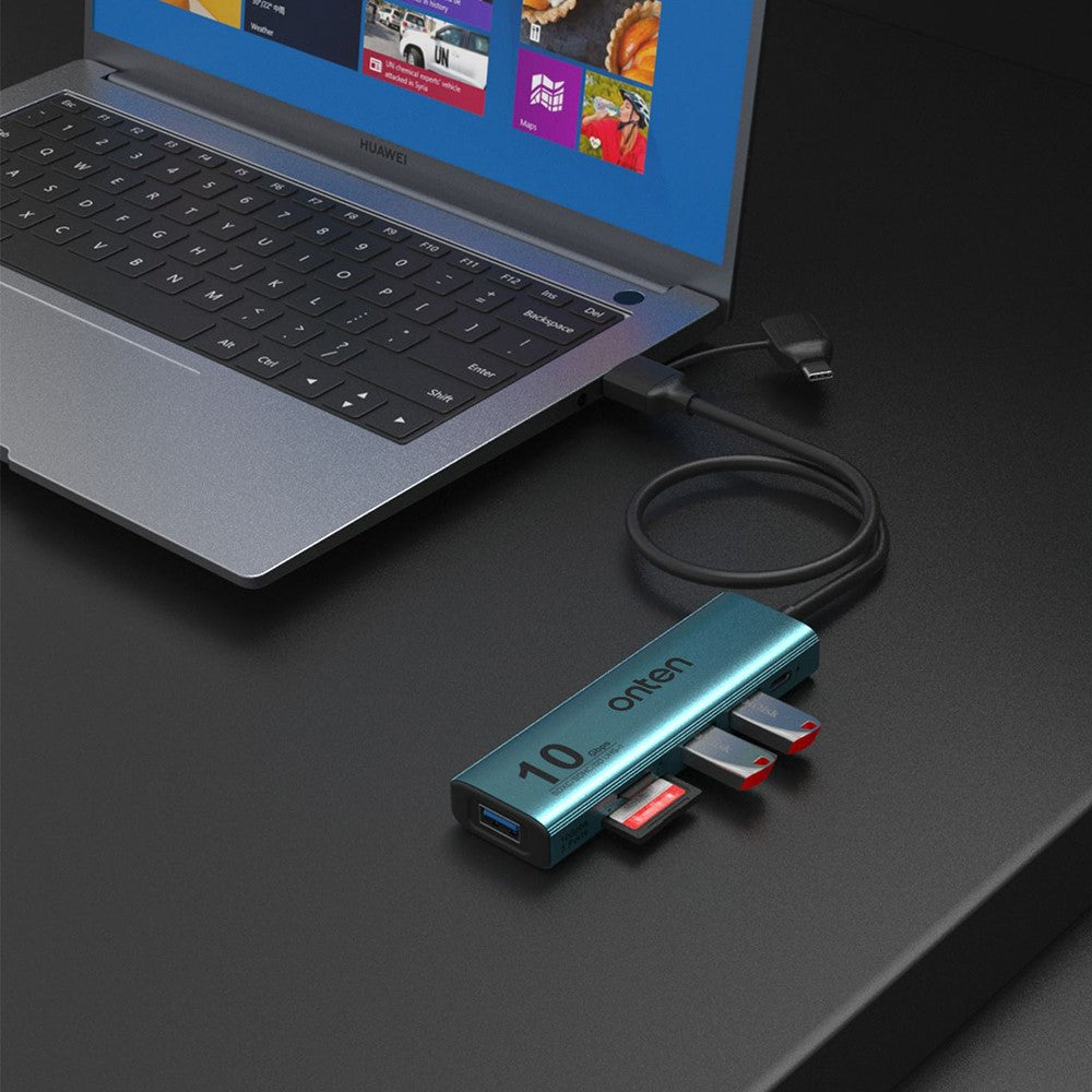 ONTEN UCA613+ USB-A / USB-C to 3 x USB3.2 + USB-C Charging Port + SD / TF Card Reader Hub