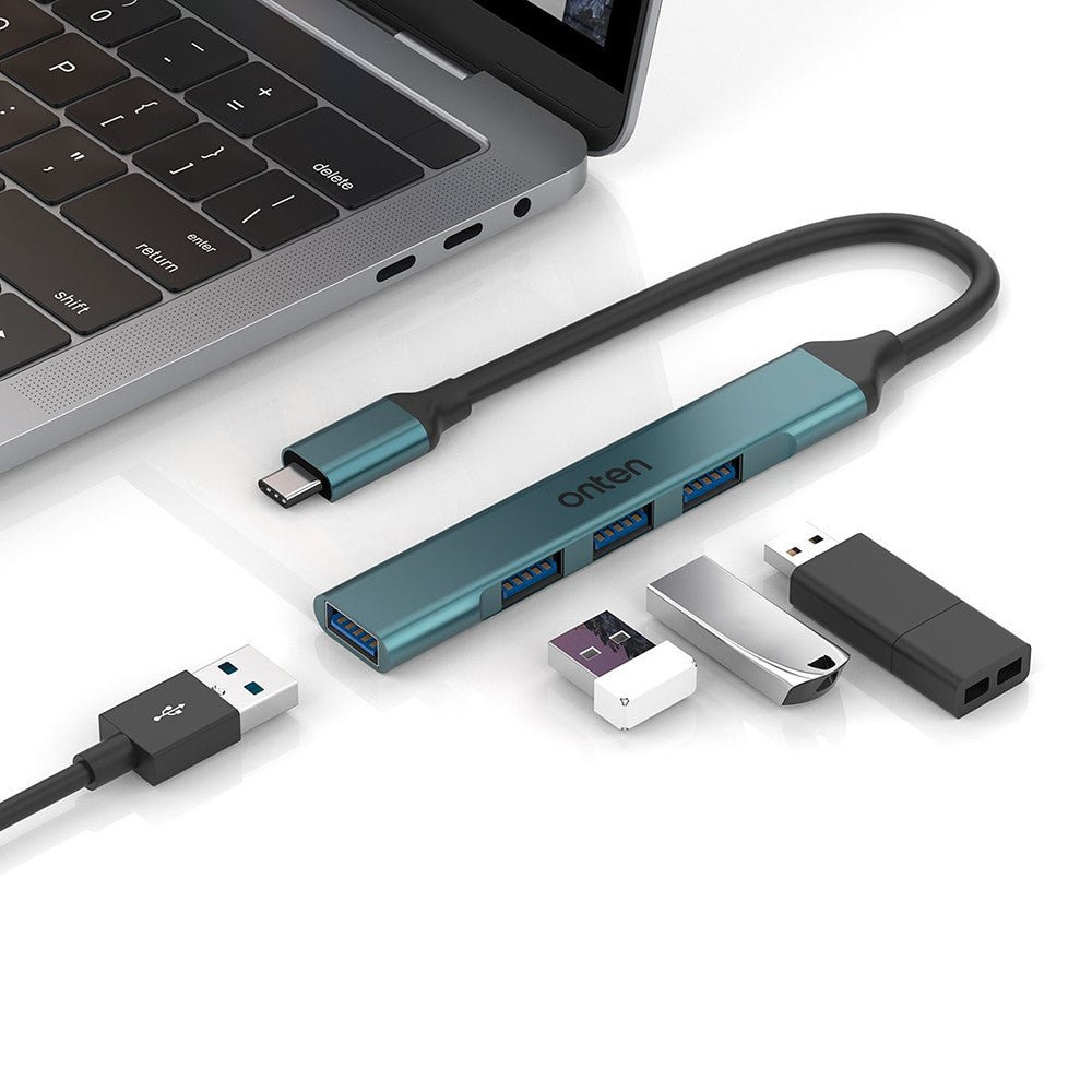 ONTEN OTN-9701 Portable Hub Type-C 3.0 to USB 3.0 + 3xUSB 2.0 Aluminum Alloy Adapter