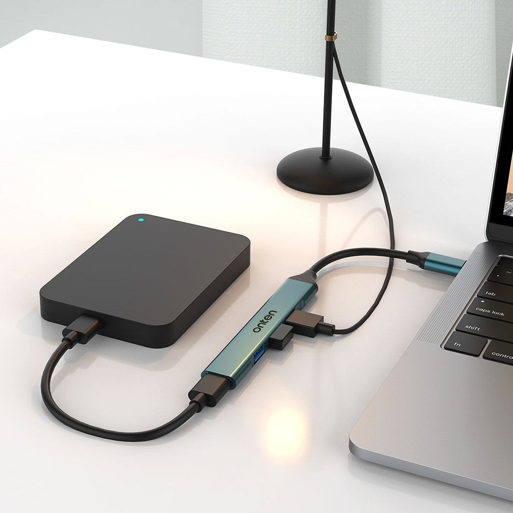 ONTEN OTN-9701 Portable Hub Type-C 3.0 to USB 3.0 + 3xUSB 2.0 Aluminum Alloy Adapter