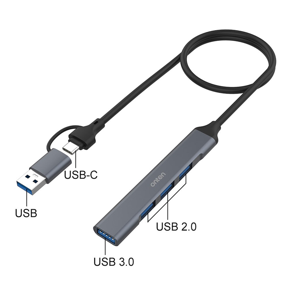 ONTEN UCA9701 USB-A / C Splitter USB 3.0 + 3xUSB 2.0 Computer Expansion Dock OTG Adapter