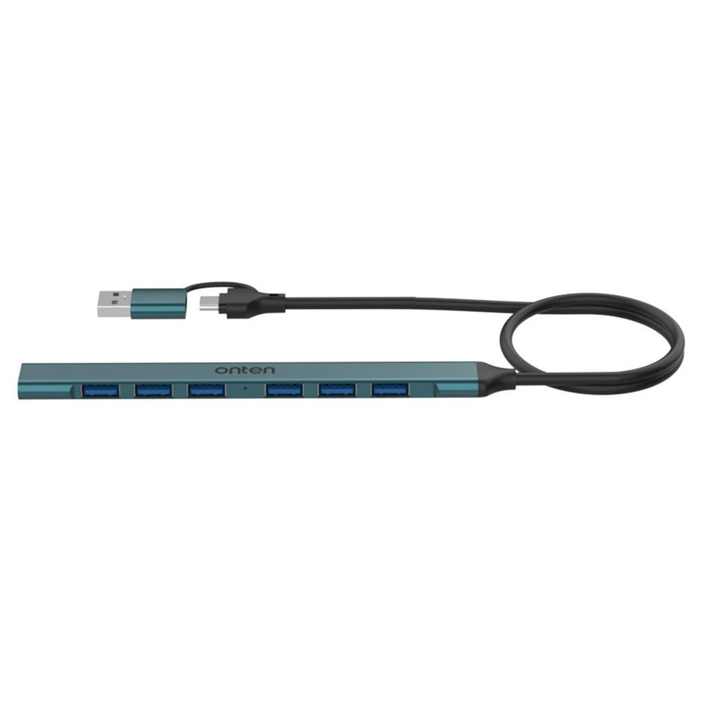 ONTEN UCA9702 Type-C / USB 3.0 Hub Aluminum Alloy Splitter USB 3.0 + 6 x USB 2.0 Expansion Dock