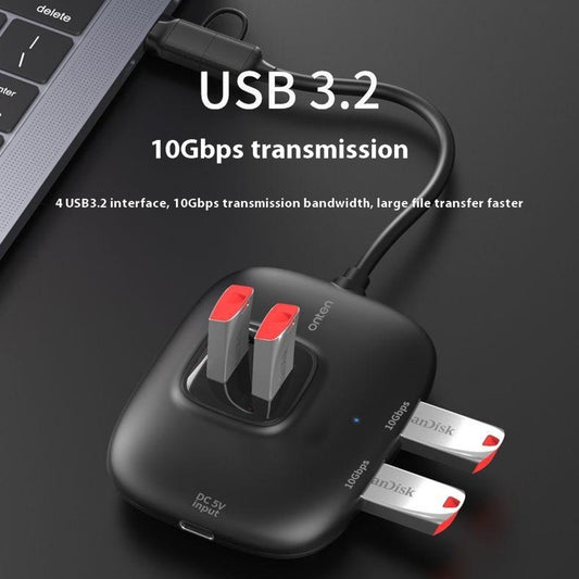 ONTEN OTN-UCA610 USB-A / USB-C to 4 x USB3.0 + USB-C Hub 10Gbps Transfer Speed Adapter